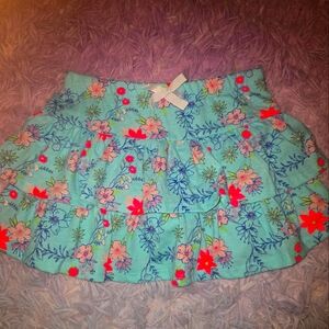 Cynthia Rowley Girls Floral Blue Skirt 5/6 Small